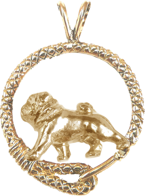 Pug in Leash Pendant Charm Necklace in 14K Gold or Sterling Silver