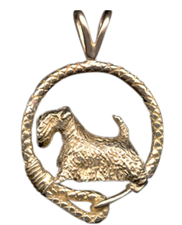 Sealyham Terrier in Leash Pendant Charm Necklace in 14K Gold or Sterling Silver