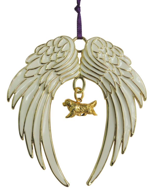 NEWFOUNDLAND Gold Plated Enamel Angel Wings Ornament