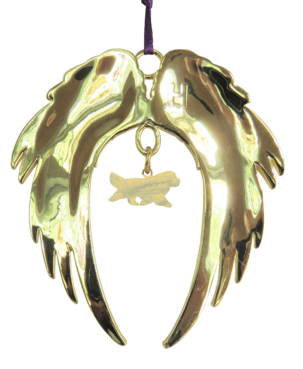 NEWFOUNDLAND Gold Plated Enamel Angel Wings Ornament